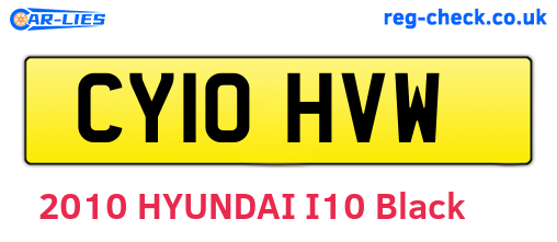 CY10HVW are the vehicle registration plates.