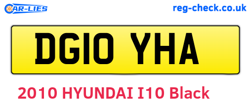 DG10YHA are the vehicle registration plates.