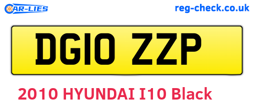 DG10ZZP are the vehicle registration plates.