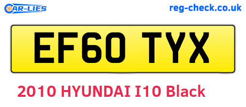 EF60TYX are the vehicle registration plates.