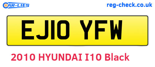 EJ10YFW are the vehicle registration plates.