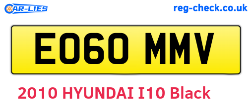 EO60MMV are the vehicle registration plates.