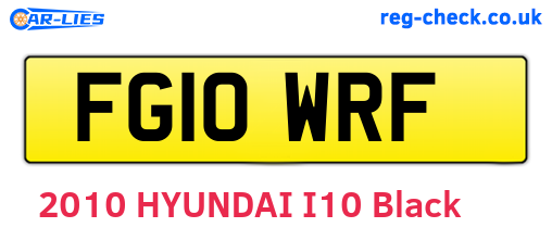 FG10WRF are the vehicle registration plates.