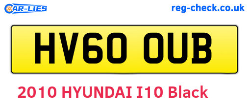 HV60OUB are the vehicle registration plates.