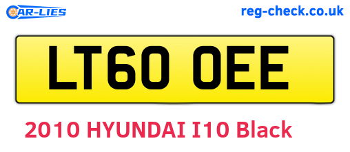 LT60OEE are the vehicle registration plates.