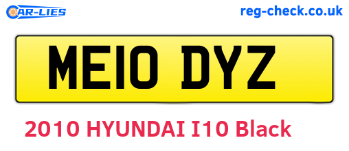 ME10DYZ are the vehicle registration plates.