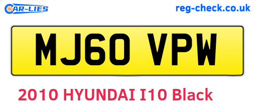 MJ60VPW are the vehicle registration plates.