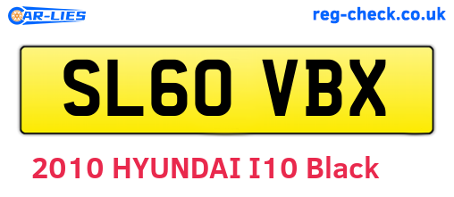 SL60VBX are the vehicle registration plates.