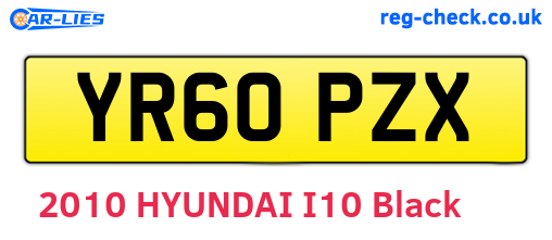 YR60PZX are the vehicle registration plates.