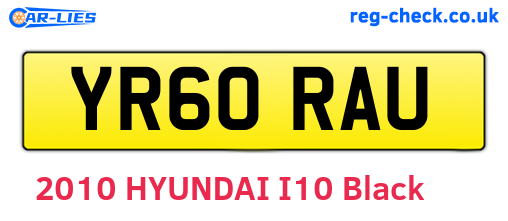 YR60RAU are the vehicle registration plates.