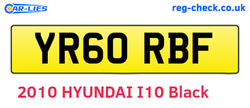 YR60RBF are the vehicle registration plates.