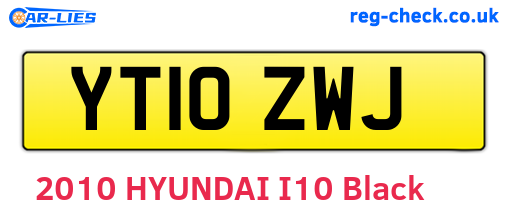 YT10ZWJ are the vehicle registration plates.