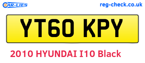 YT60KPY are the vehicle registration plates.