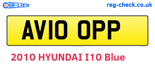 AV10OPP are the vehicle registration plates.