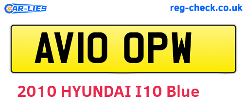 AV10OPW are the vehicle registration plates.