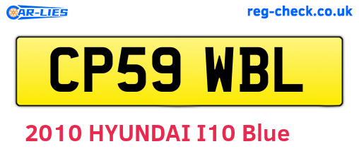 CP59WBL are the vehicle registration plates.