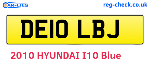 DE10LBJ are the vehicle registration plates.