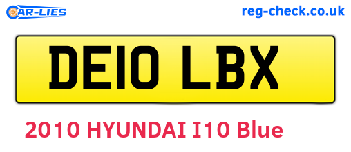 DE10LBX are the vehicle registration plates.