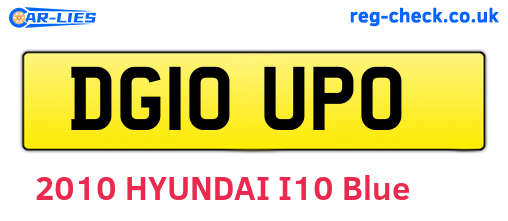 DG10UPO are the vehicle registration plates.