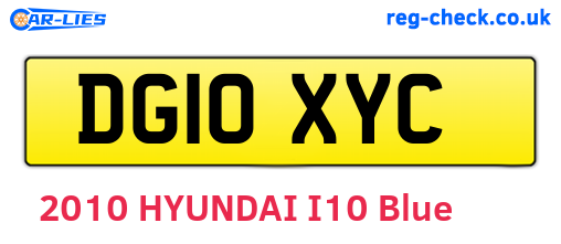 DG10XYC are the vehicle registration plates.
