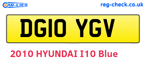 DG10YGV are the vehicle registration plates.