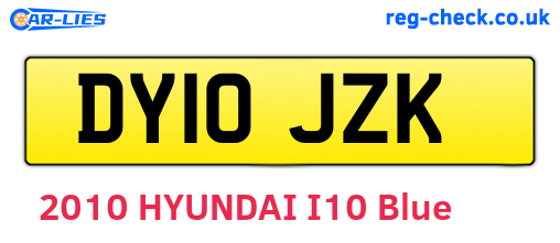 DY10JZK are the vehicle registration plates.