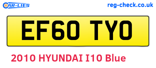 EF60TYO are the vehicle registration plates.