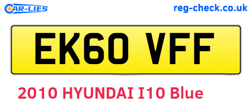 EK60VFF are the vehicle registration plates.