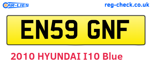 EN59GNF are the vehicle registration plates.