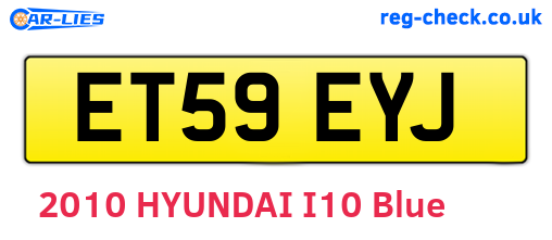 ET59EYJ are the vehicle registration plates.