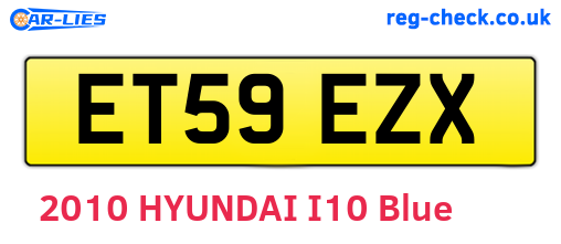 ET59EZX are the vehicle registration plates.