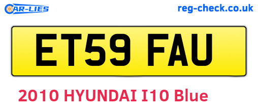 ET59FAU are the vehicle registration plates.