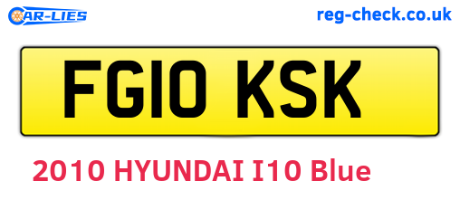 FG10KSK are the vehicle registration plates.