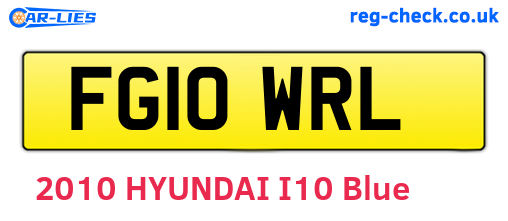 FG10WRL are the vehicle registration plates.