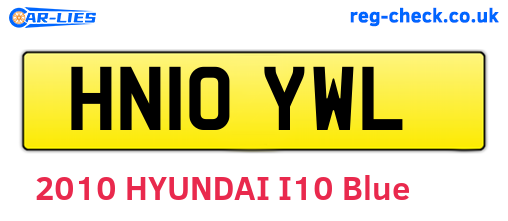 HN10YWL are the vehicle registration plates.