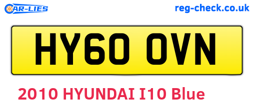 HY60OVN are the vehicle registration plates.