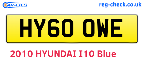 HY60OWE are the vehicle registration plates.