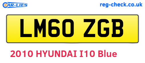 LM60ZGB are the vehicle registration plates.