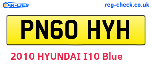 PN60HYH are the vehicle registration plates.