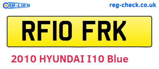 RF10FRK are the vehicle registration plates.