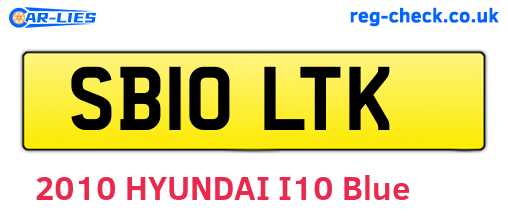 SB10LTK are the vehicle registration plates.