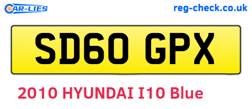 SD60GPX are the vehicle registration plates.
