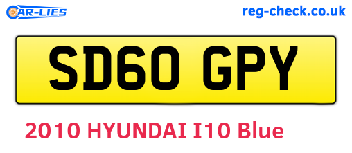 SD60GPY are the vehicle registration plates.