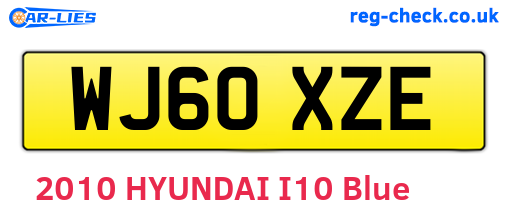 WJ60XZE are the vehicle registration plates.