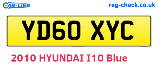 YD60XYC are the vehicle registration plates.