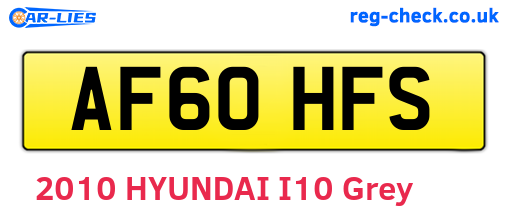 AF60HFS are the vehicle registration plates.