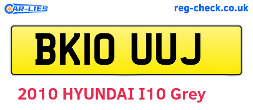 BK10UUJ are the vehicle registration plates.