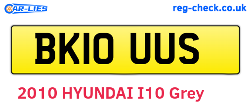 BK10UUS are the vehicle registration plates.