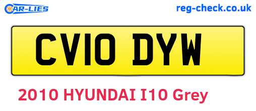 CV10DYW are the vehicle registration plates.