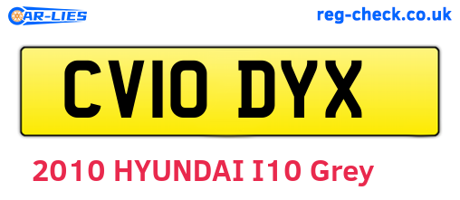 CV10DYX are the vehicle registration plates.